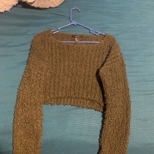 Women’s Moss green crop sweater forever 21 size small